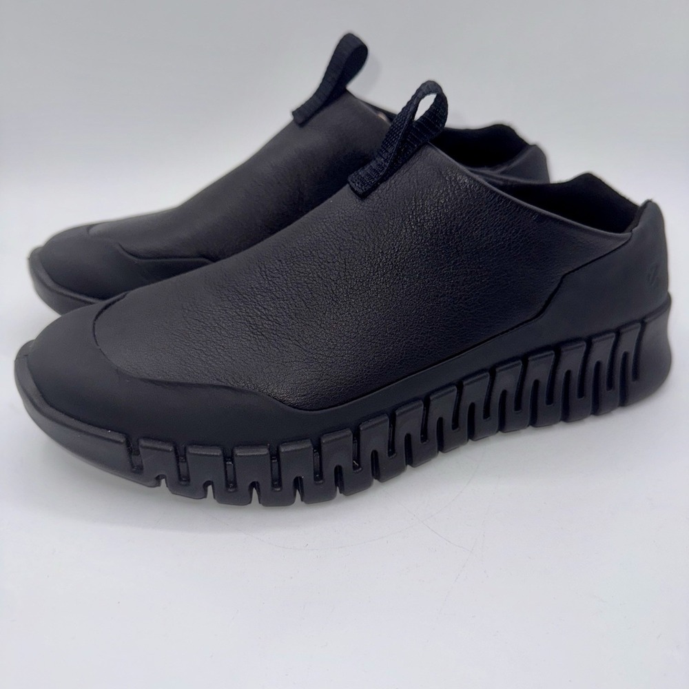 Ecco Gruuv Sneakers Women's Size 8 EU 39 Black Leather Mule